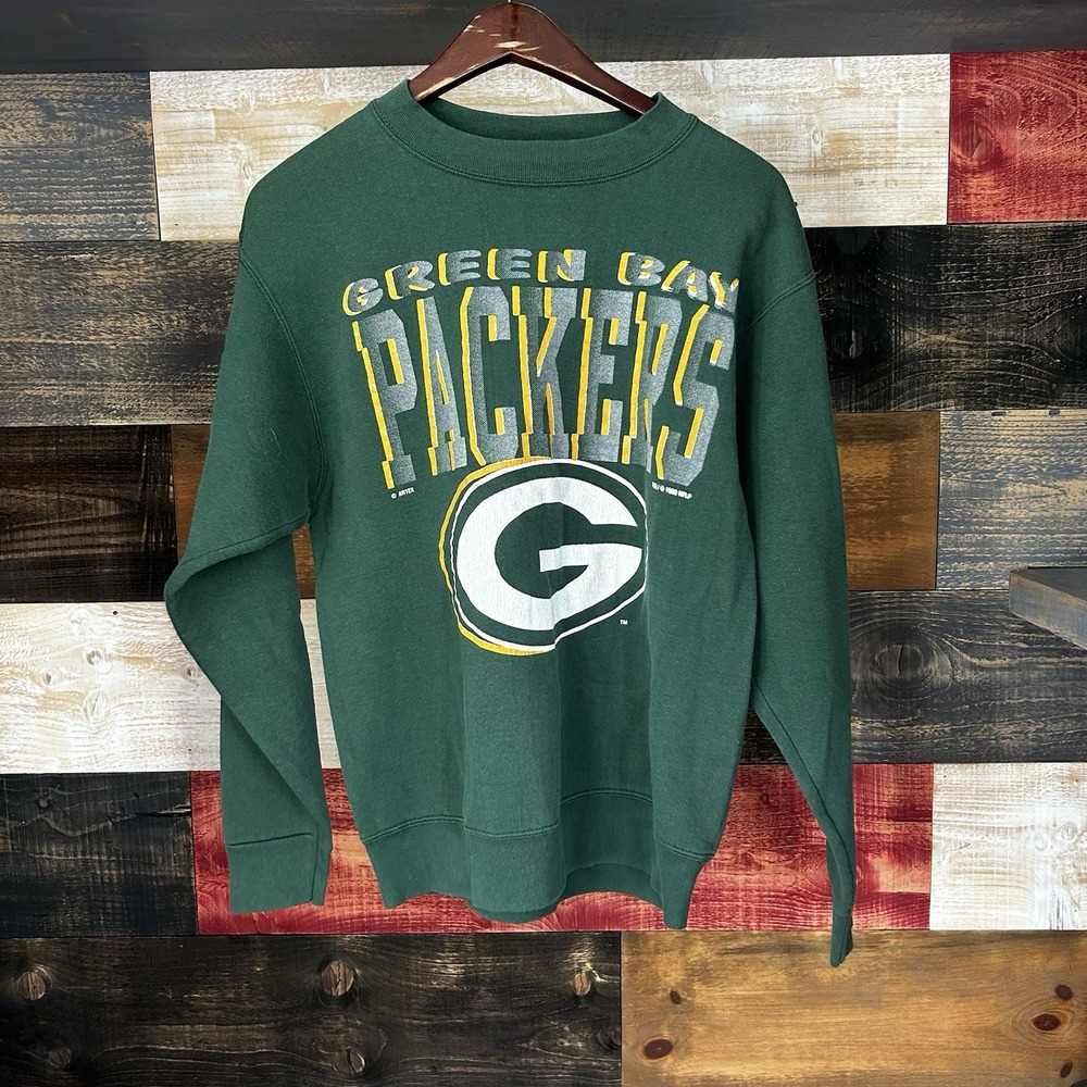 Greenbay Packers Vintage Crewneck 1992 90s Medium Men's Green Sweatshirt‎